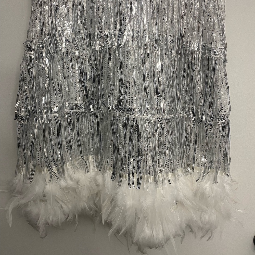SHEIN BAE Fuzzy Trim Sequin Cami Dress - Picture 6 of 8
